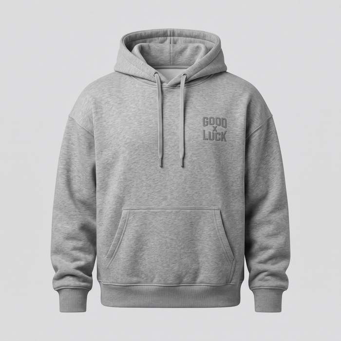 Hoodie gris chiné, vue de face