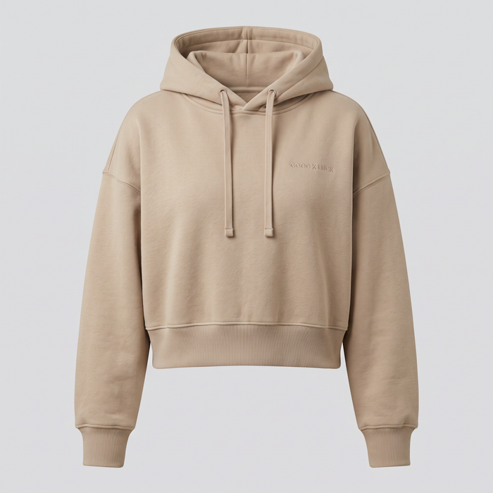 Hoodie court sable, vue de face
