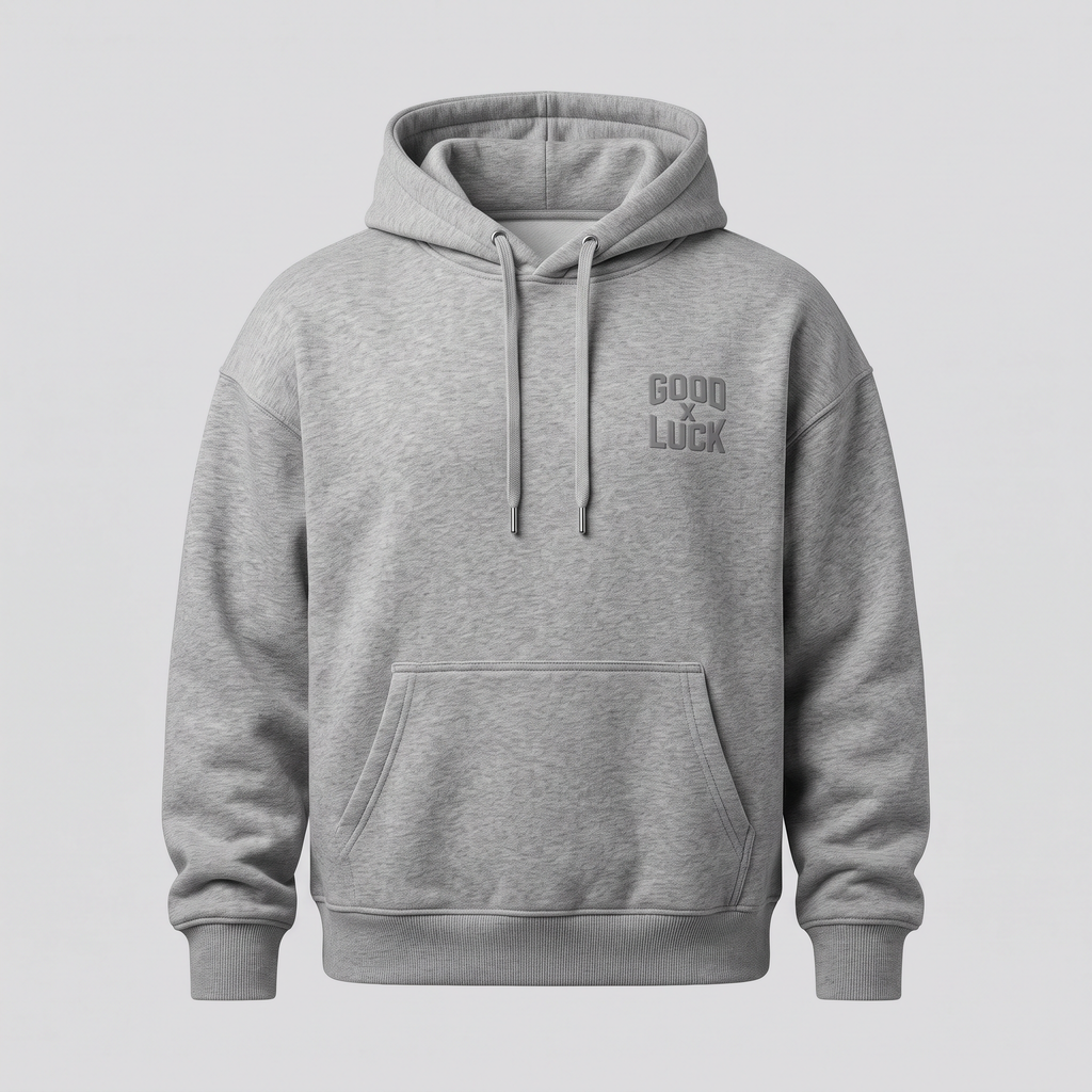 Hoodie gris chiné, vue de face