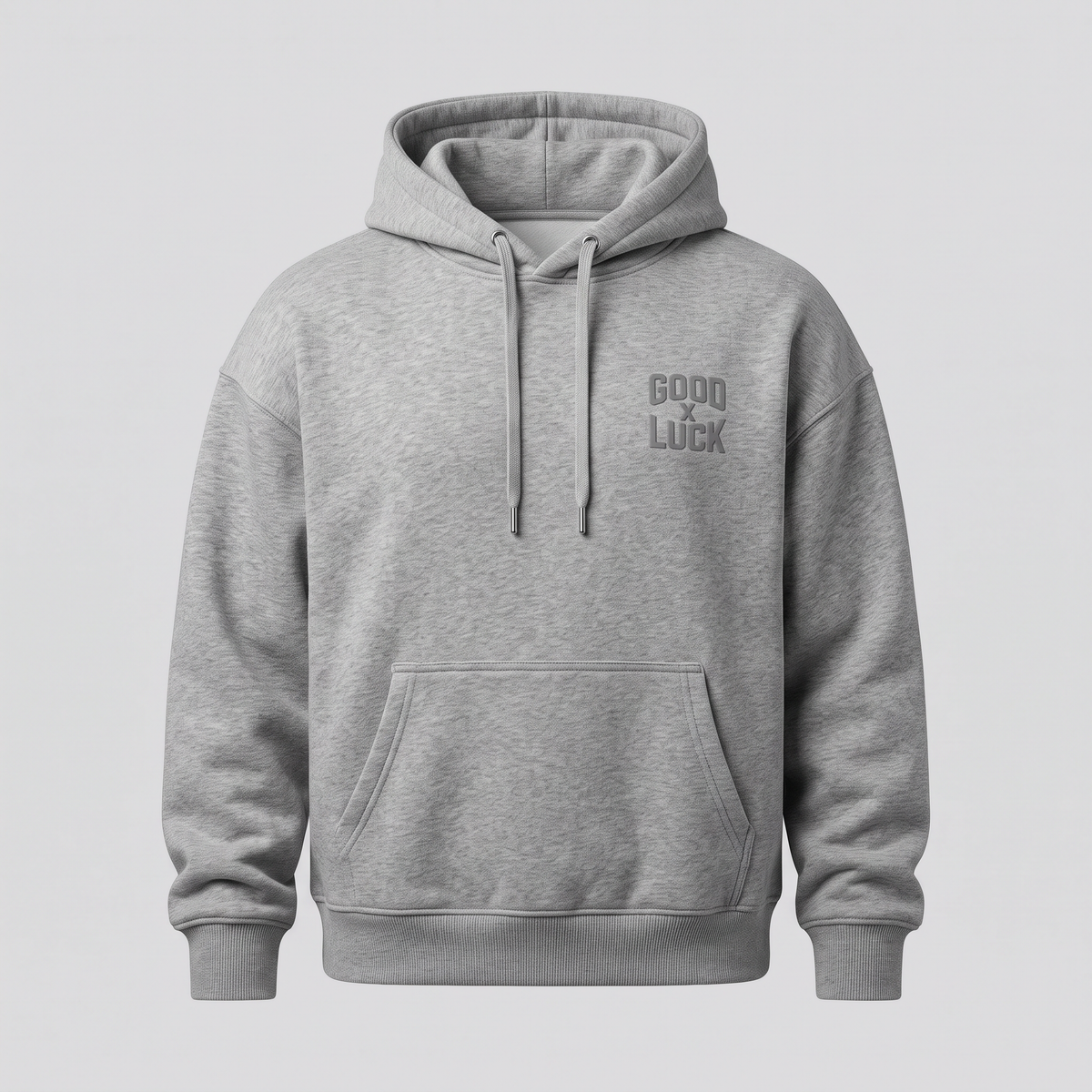 Hoodie gris chiné, vue de face