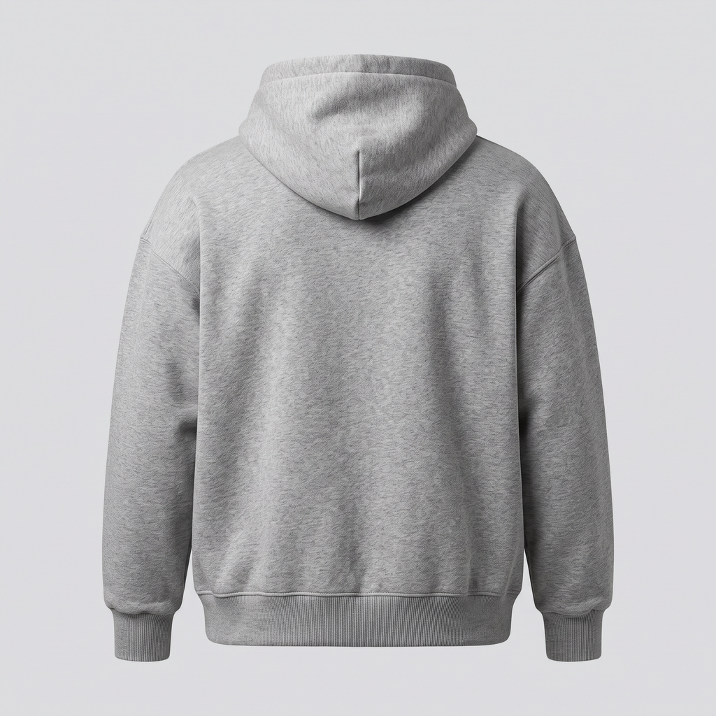 Hoodie gris chiné, vue de dos