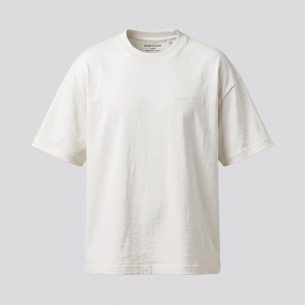 T-shirt blanc cassé, vue de face
