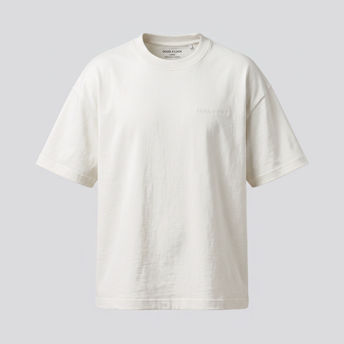T-shirt blanc cassé, vue de face