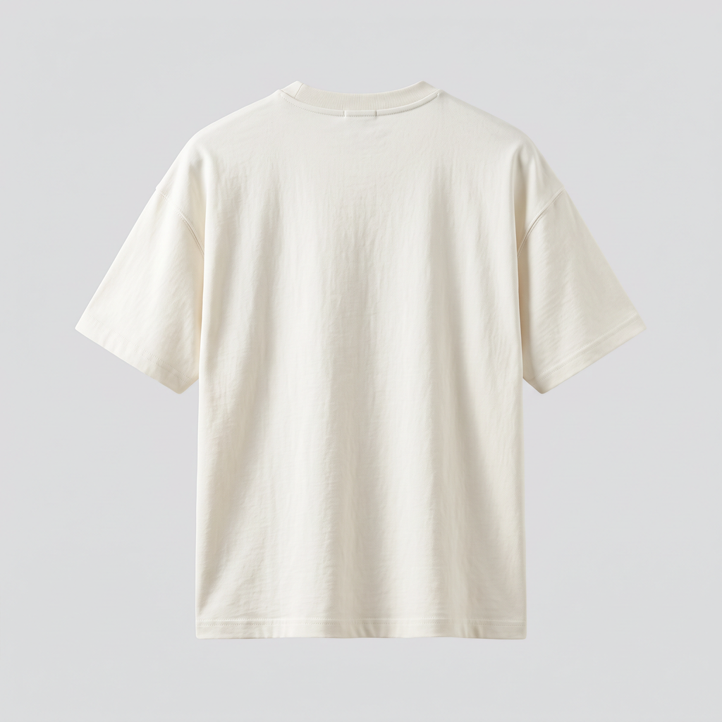 T-shirt blanc cassé, vue de dos